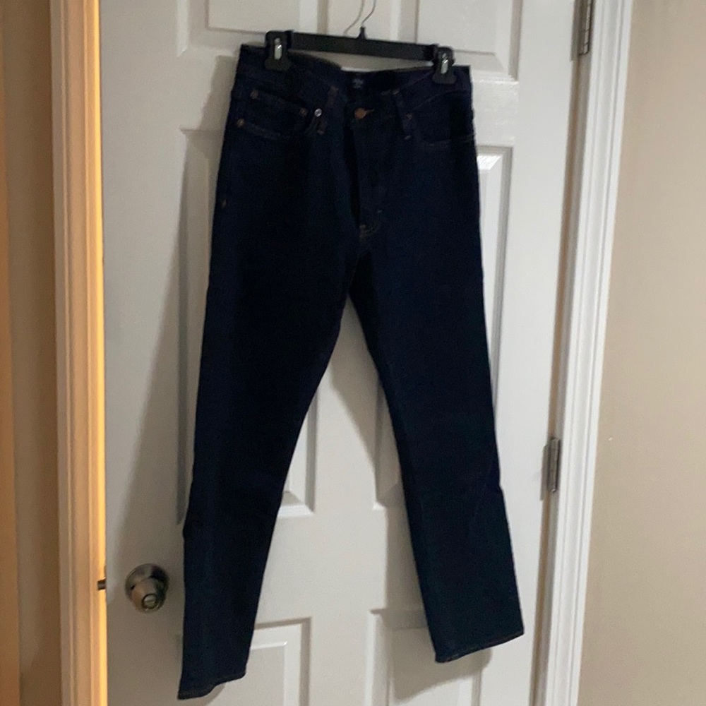 JCrew Men’s dark blue jeans. Flex. Straight leg